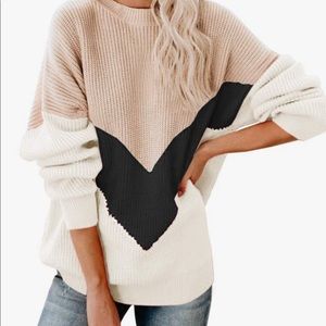Oversized Chevron Batwing Sleeve Sweater